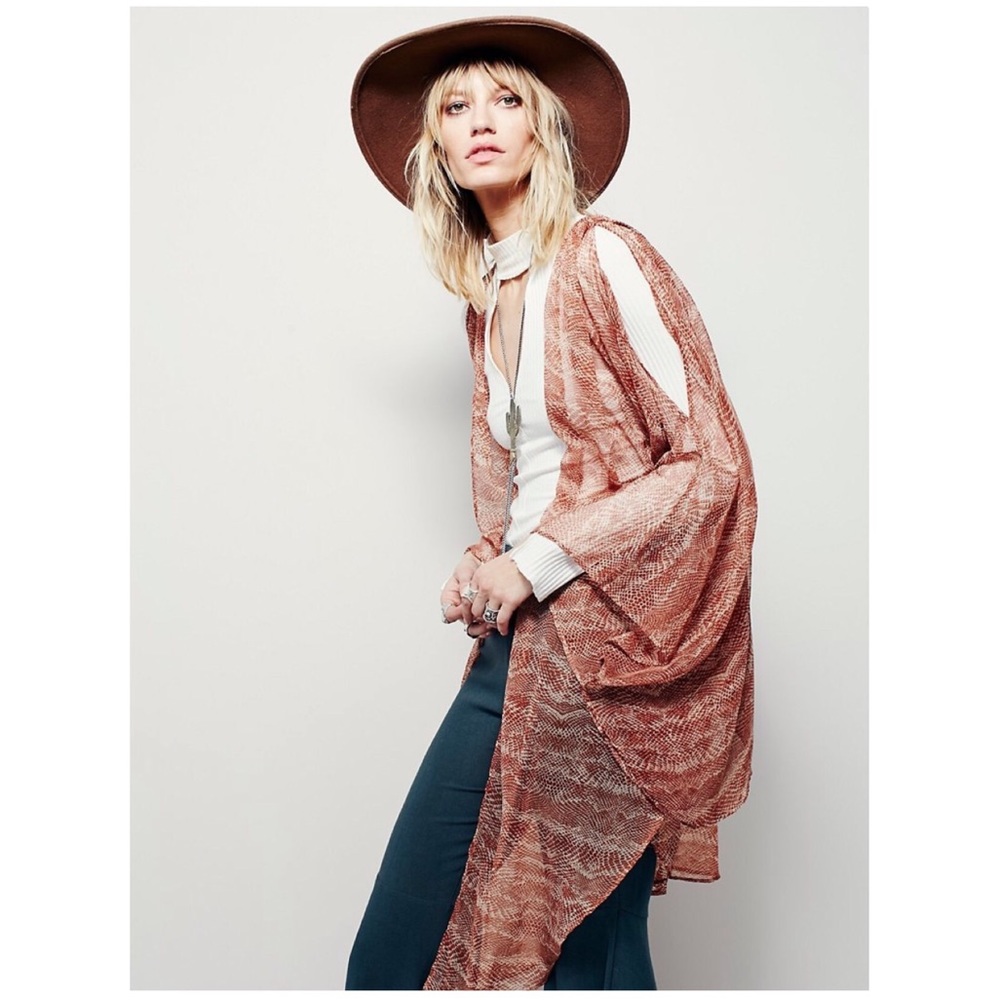 FREE PEOPLE Bodega Snake Printed Kimono Duster NWT